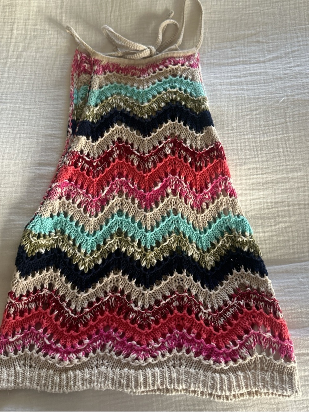 Hollister Multicolor Crochet Halter Top